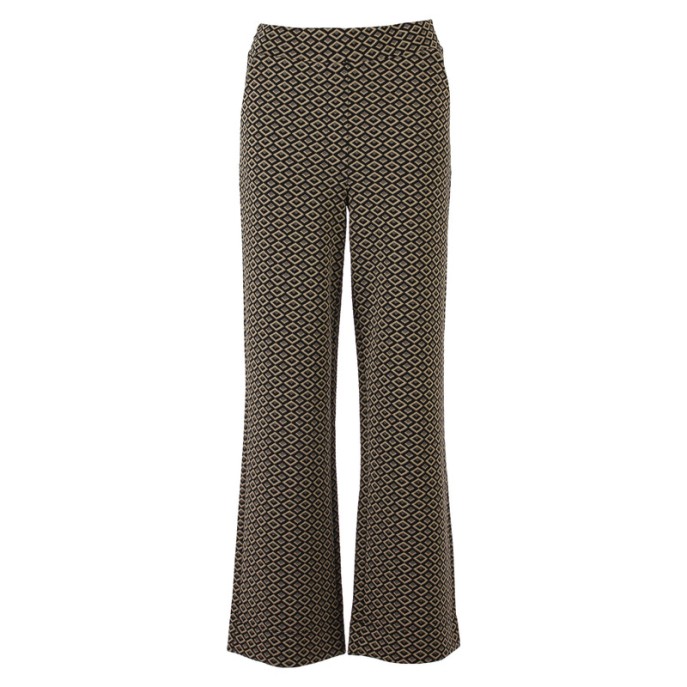 Enjoy Broek dessin wijde pijp Zwart zand